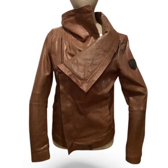 Rudsak Leather Jacket, Brown, Size Small - Picture 2 of 15